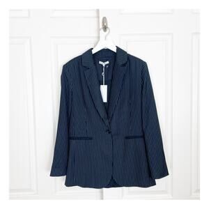 Reformation Dama Pinstripe Cady Black White Boyfriend Blazer Lined NWT Sz S